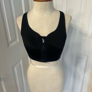 Athleta Black Zip-Front Sports Bra